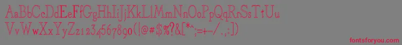 フォントOlivertCondensed – 赤い文字の灰色の背景