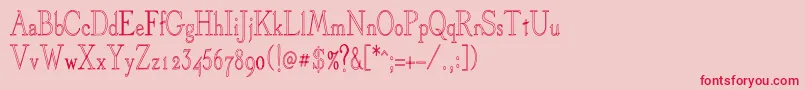 OlivertCondensed Font – Red Fonts on Pink Background