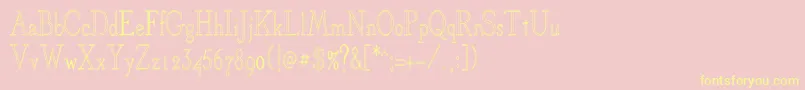 OlivertCondensed Font – Yellow Fonts on Pink Background