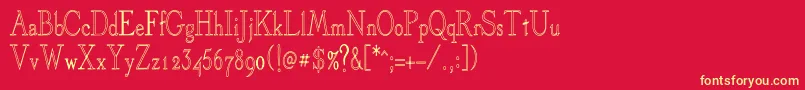 OlivertCondensed-Schriftart – Gelbe Schriften auf rotem Hintergrund