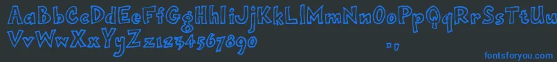 Opjimtrial Font – Blue Fonts on Black Background