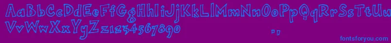 Opjimtrial Font – Blue Fonts on Purple Background