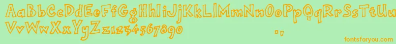 Opjimtrial Font – Orange Fonts on Green Background