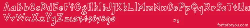 Opjimtrial Font – Pink Fonts on Red Background