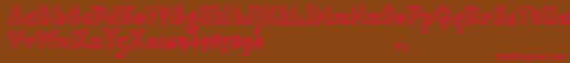 Opjimtrial Font – Red Fonts on Brown Background