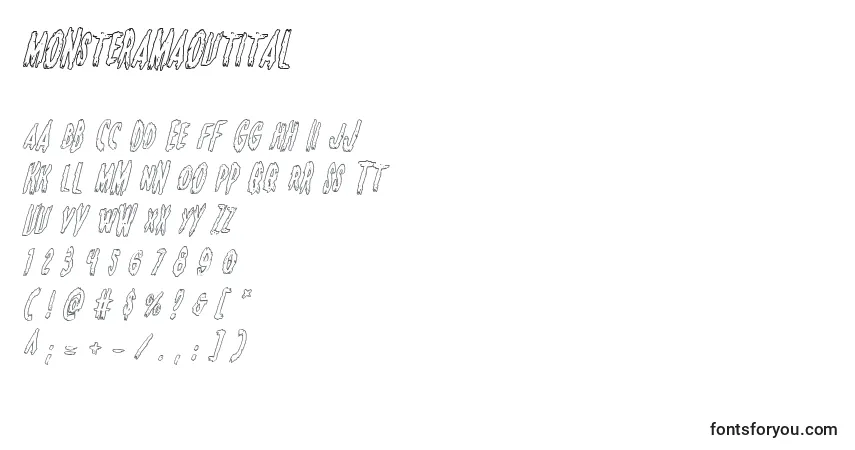Шрифт Monsteramaoutital – алфавит, цифры, специальные символы