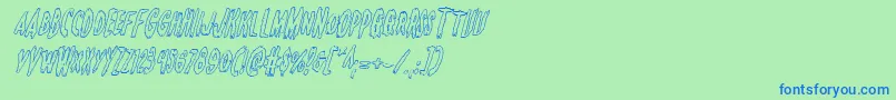 Monsteramaoutital Font – Blue Fonts on Green Background