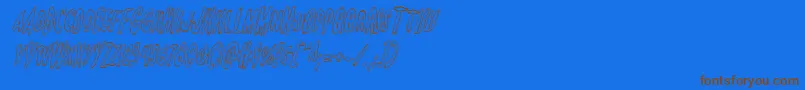 Monsteramaoutital Font – Brown Fonts on Blue Background
