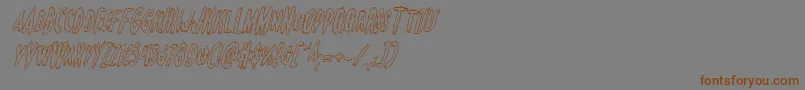 Monsteramaoutital-Schriftart – Braune Schriften auf grauem Hintergrund