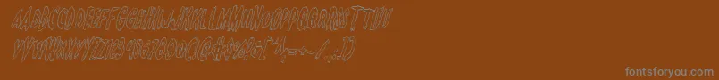 Weitere Informationen zur Monsteramaoutital-Schriftart Monsteramaoutital-Schriftart – Graue Schriften auf braunem Hintergrund