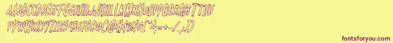Monsteramaoutital Font – Purple Fonts on Yellow Background