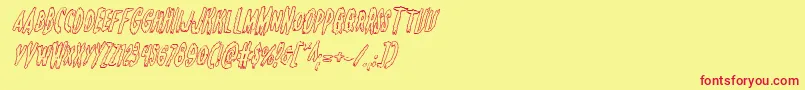 フォントMonsteramaoutital – 赤い文字の黄色い背景