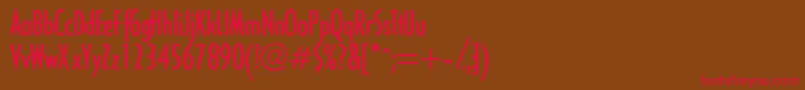 HalseylightcondsskBold-Schriftart – Rote Schriften auf braunem Hintergrund