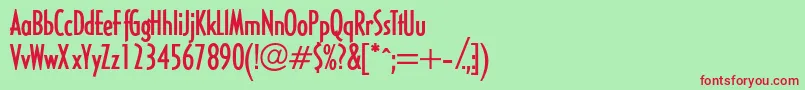 HalseylightcondsskBold Font – Red Fonts on Green Background