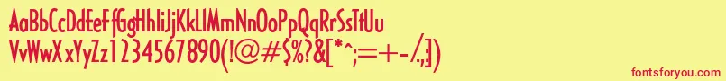 HalseylightcondsskBold Font – Red Fonts on Yellow Background