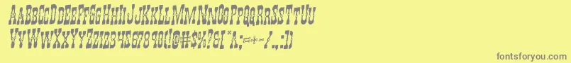 Youngerbrosrotal-fontti – harmaat kirjasimet keltaisella taustalla