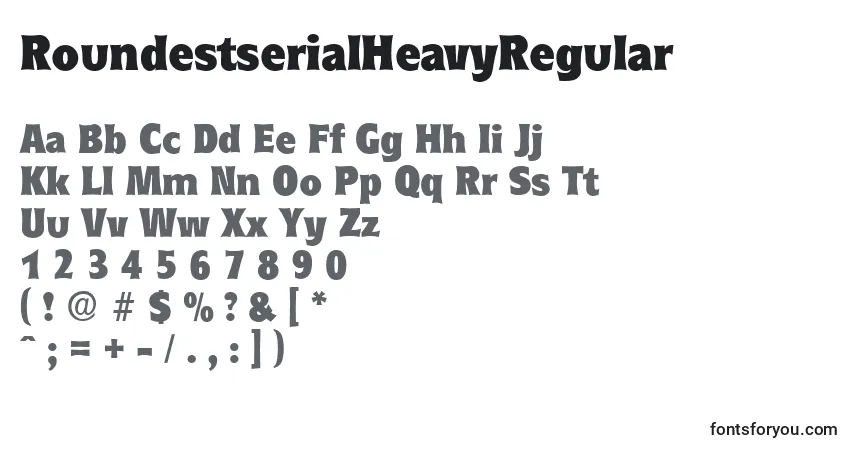 Шрифт RoundestserialHeavyRegular – алфавит, цифры, специальные символы