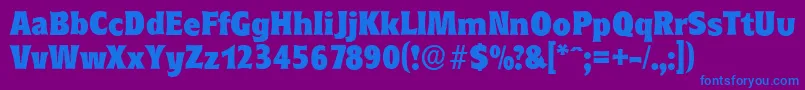 RoundestserialHeavyRegular-Schriftart – Blaue Schriften auf violettem Hintergrund