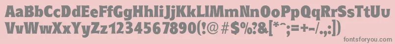 Fonte RoundestserialHeavyRegular – fontes cinzas em um fundo rosa