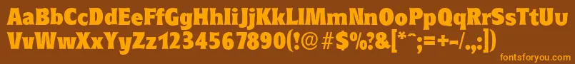 Police RoundestserialHeavyRegular – polices orange sur fond brun