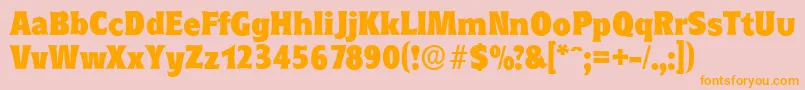 RoundestserialHeavyRegular-Schriftart – Orangefarbene Schriften auf rosa Hintergrund
