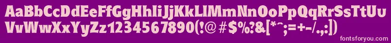 RoundestserialHeavyRegular-Schriftart – Rosa Schriften auf violettem Hintergrund