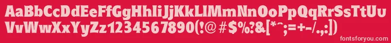 Czcionka RoundestserialHeavyRegular – różowe czcionki na czerwonym tle