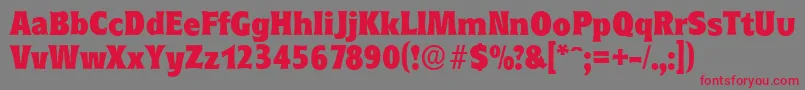 RoundestserialHeavyRegular Font – Red Fonts on Gray Background