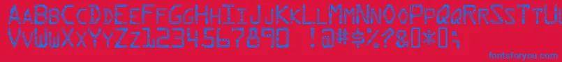 Circuit Font – Blue Fonts on Red Background