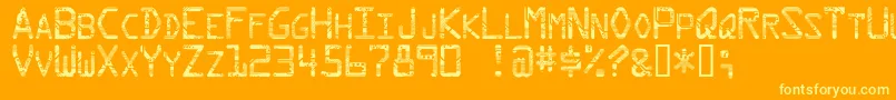 Circuit Font – Yellow Fonts on Orange Background