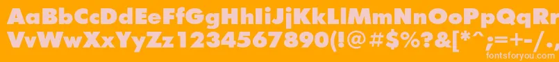 FuturisxcBold-Schriftart – Rosa Schriften auf orangefarbenem Hintergrund
