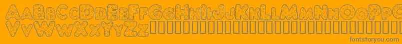 Varicelle-Schriftart – Graue Schriften auf orangefarbenem Hintergrund