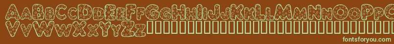 Varicelle-Schriftart – Grüne Schriften auf braunem Hintergrund