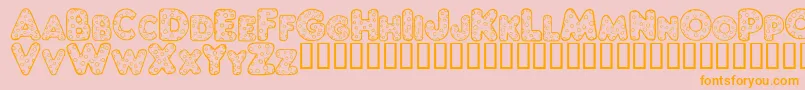 Varicelle-Schriftart – Orangefarbene Schriften auf rosa Hintergrund