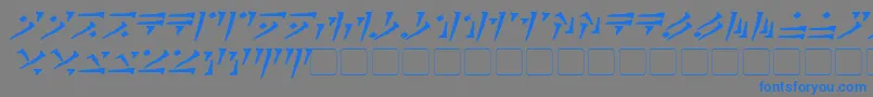 DovahkiinBoldItalic-Schriftart – Blaue Schriften auf grauem Hintergrund