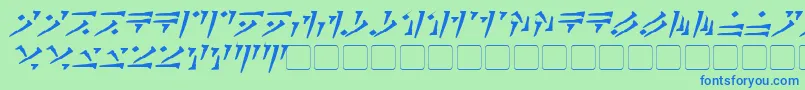 フォントDovahkiinBoldItalic – 青い文字は緑の背景です。