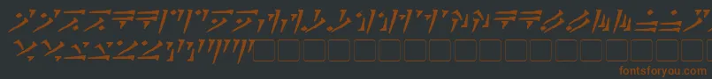 Czcionka DovahkiinBoldItalic – brązowe czcionki na czarnym tle