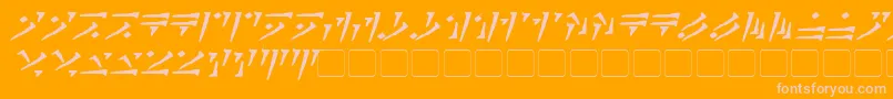フォントDovahkiinBoldItalic – オレンジの背景にピンクのフォント