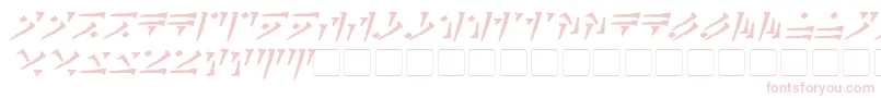 フォントDovahkiinBoldItalic – 白い背景にピンクのフォント