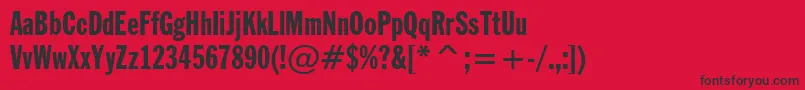 FranklinGothicExtraCondensedBt Font – Black Fonts on Red Background