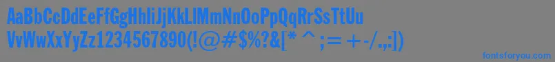 フォントFranklinGothicExtraCondensedBt – 灰色の背景に青い文字