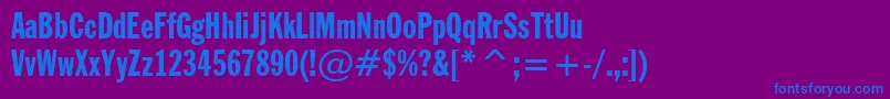 FranklinGothicExtraCondensedBt Font – Blue Fonts on Purple Background