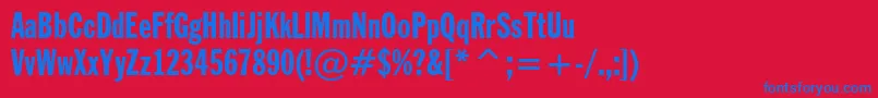 FranklinGothicExtraCondensedBt Font – Blue Fonts on Red Background