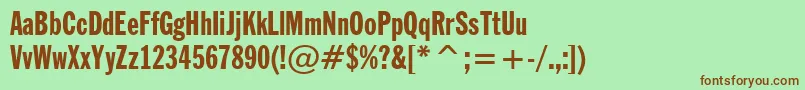 FranklinGothicExtraCondensedBt Font – Brown Fonts on Green Background