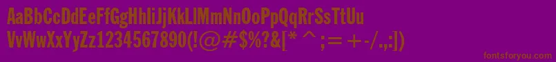 FranklinGothicExtraCondensedBt Font – Brown Fonts on Purple Background