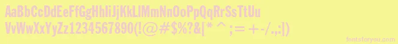 FranklinGothicExtraCondensedBt Font – Pink Fonts on Yellow Background