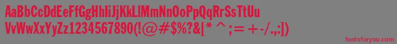 FranklinGothicExtraCondensedBt Font – Red Fonts on Gray Background