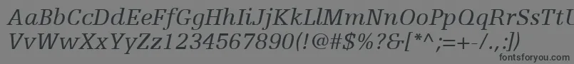 Czcionka EgyptienneFLt56Italic – czarne czcionki na szarym tle