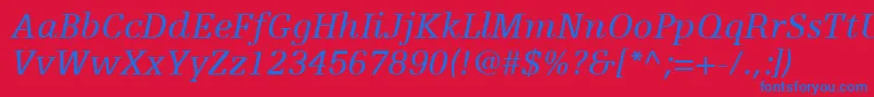 fuente EgyptienneFLt56Italic – Fuentes Azules Sobre Fondo Rojo