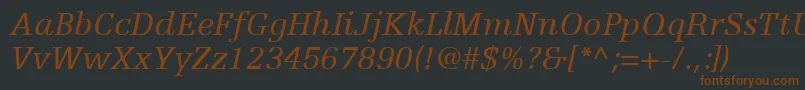 Шрифт EgyptienneFLt56Italic – коричневые шрифты на чёрном фоне